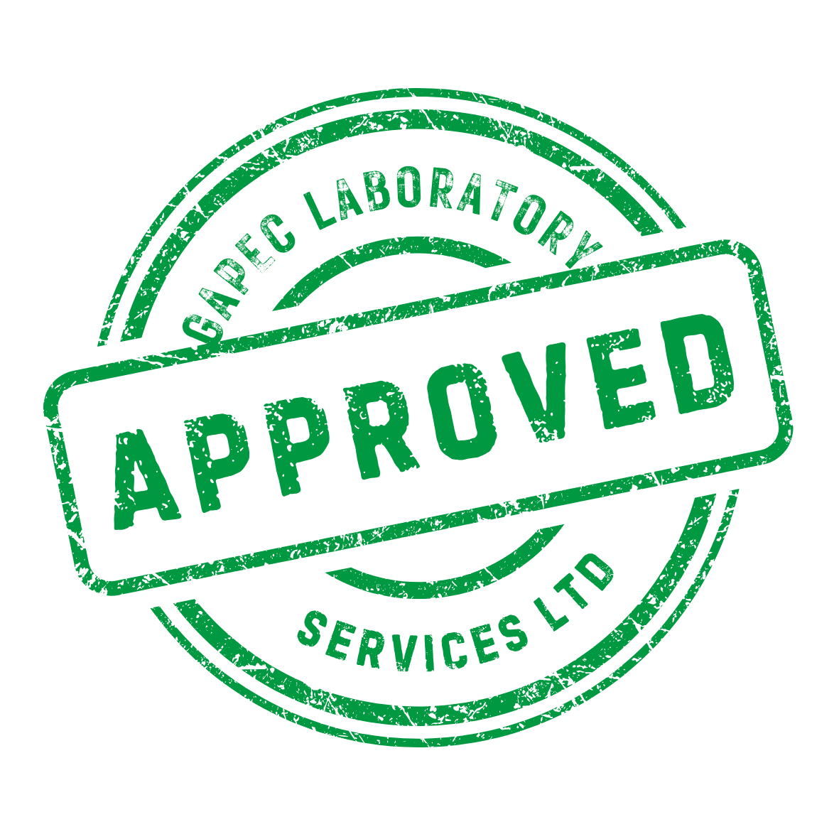 Gapec Laboratory approved stamp